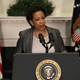 Loretta Lynch at the ceremony in the Roosevelt Room of the White House Nov. 8, 2014, in Washington, D.C., after President Barack Obama introduced her as his nominee to replace Eric Holder as attorney general
Win McNamee/Getty Images